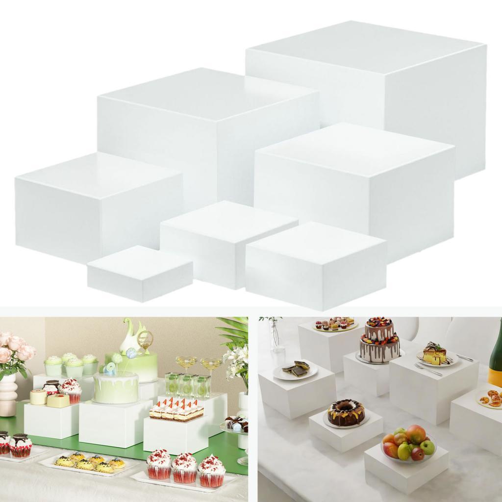 7 Pieces Acrylic Cube Display  - Display Risers Set review and price
